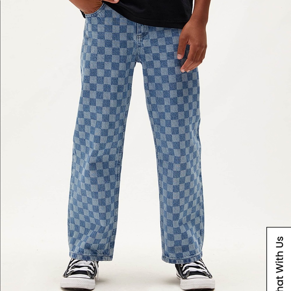 Pacsun kids checkered wide leg jeans